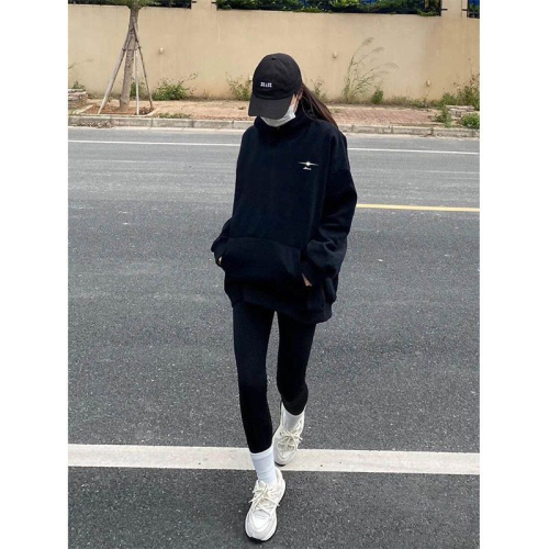 Anti-pilling imitation cotton Chinese cotton silver fox velvet 400g milk silk 310G quality double layer hooded sweatshirt for men and women in autumn