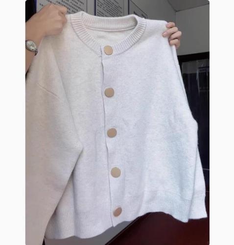 Autumn new style lazy style long-sleeved cardigan sweater loose top sweater jacket women's clothing