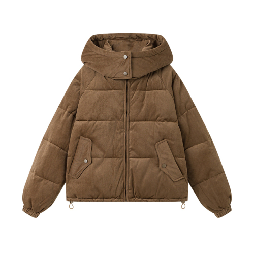 Actual shot of 2024 new scratched corduroy cotton coat Maillard coat down coat women's down jacket winter