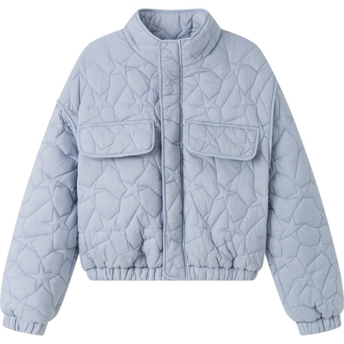 Small women's autumn and winter quilted jacket, new small cotton jacket, light and thin rhombus cotton jacket, short top