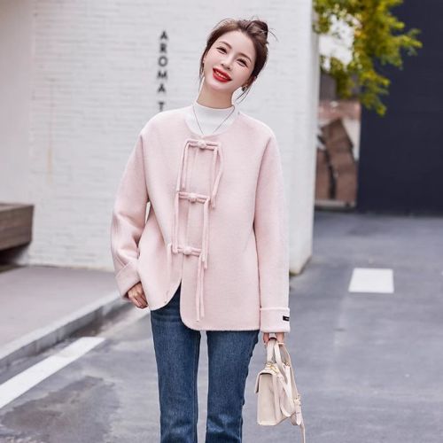 Retro New Chinese Style National Style Coat High-End Double-sided Cashmere Coat Women's 2024 New Autumn and Winter Plate Button Woolen Coat