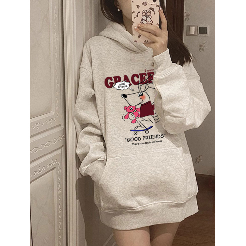 Anti-pilling imitation cotton Chinese cotton silver fox velvet 400g milk silk 310G quality double layer hooded sweatshirt for men and women in autumn