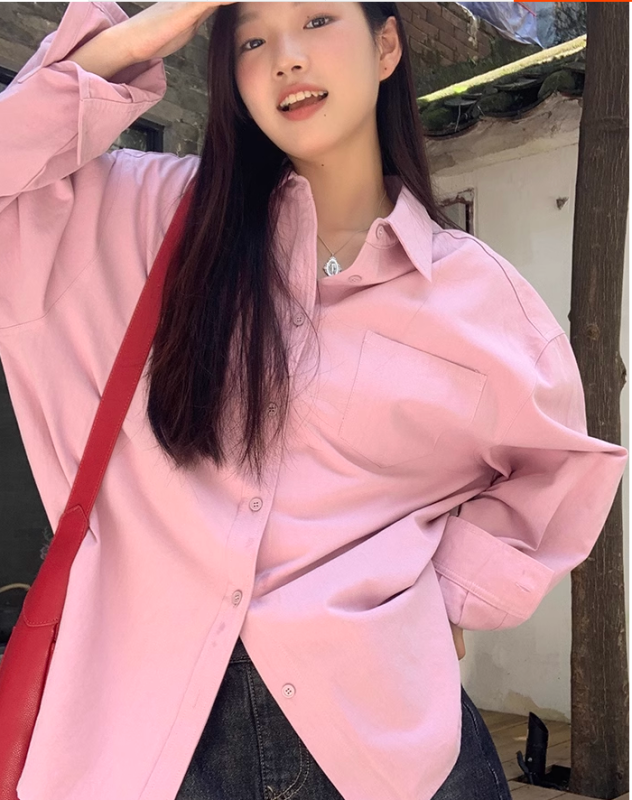 French shirt women's new early autumn loose lazy style niche tops age-reducing long-sleeved shirts