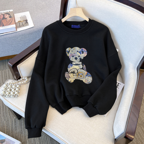 Plus size women's autumn clothing new fat girl wears western style casual sweatshirt skirt fashionable suit