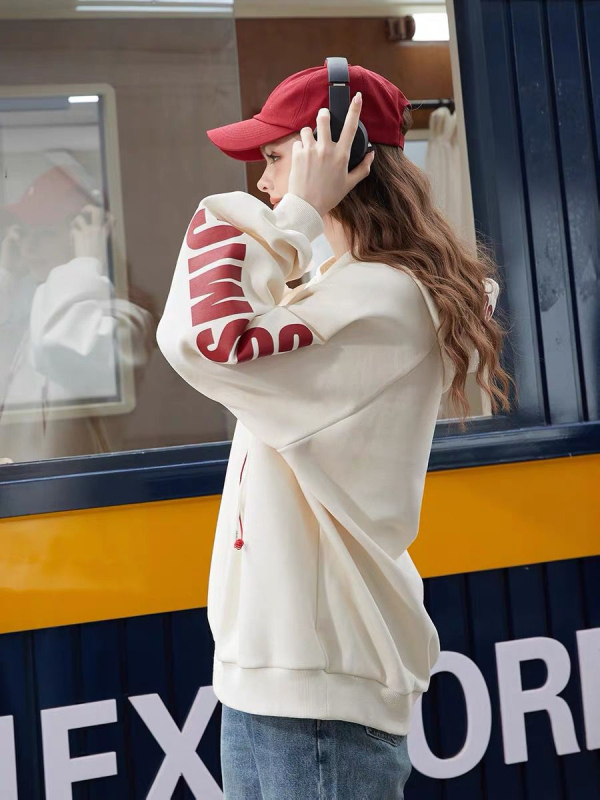 Small hoodie loose oversize sweatshirt women's new winter coat plus velvet couple top
