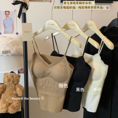 實拍 秋冬磨毛保暖背心女加絨加厚打底吊帶顯瘦保暖內衣