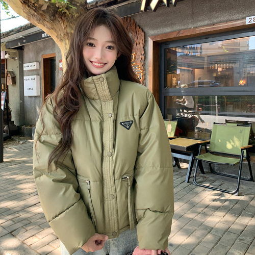 Actual shot of 2024 new thin and warm down-padded jacket for women, short fashion stand-up collar, autumn and winter small jacket