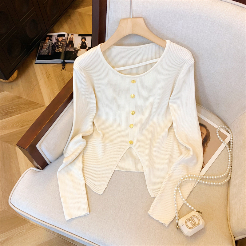 Actual photos~High-end, super-good-looking knitwear with versatile temperament and versatile autumn and winter women’s slimming niche tops