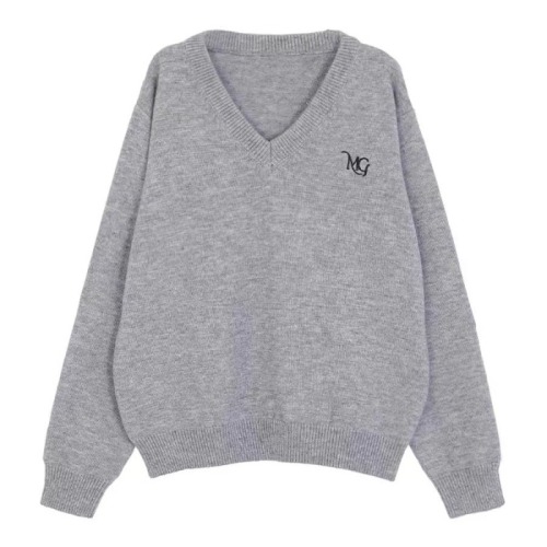 V-neck sweater for women autumn and winter 2024 new style lazy high-end super good-looking loose design sweater