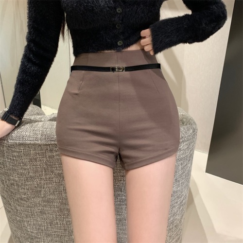 Real shot!  New Korean style fashionable and versatile high-waisted slimming wide-leg temperament casual short hot pants trendy