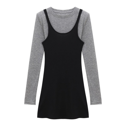 Sexy pure lust slightly see-through shoulder padded long-sleeved T-shirt with shoulder pads for women in autumn mid-length tops