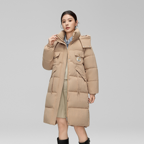 Actual shot of avocado down cotton coat Korean style plus size 2024 winter new style mid-length large pocket hooded loose