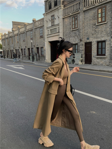 Real shot!  Women's high-end mid-length suit and windbreaker jacket