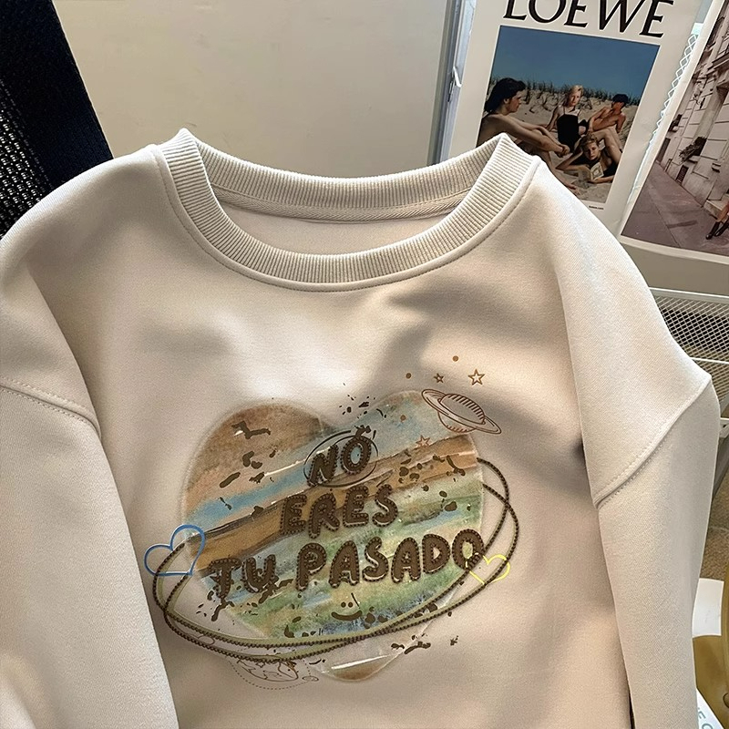 The first pure cotton Chinese cotton thin model 320g/velvet 420g autumn and winter thin/velvet round neck sweatshirt