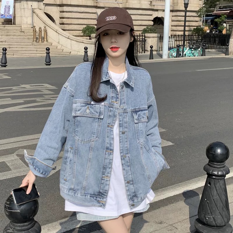 Spring and Autumn 2024 New Denim Clothes Short Fashion Jackets Tops Small Loose Early Spring Jackets Women