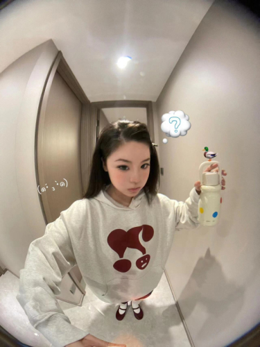 CVC cotton pasta wool Chinese cotton composite/milk silk 300g silver fox velvet 400g front printed hooded sweatshirt for women