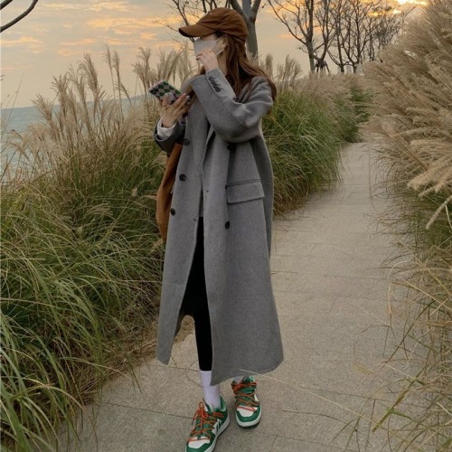 Korean style coats for women autumn and winter 2024 new style foreign style high-end woolen woolen Korean style students