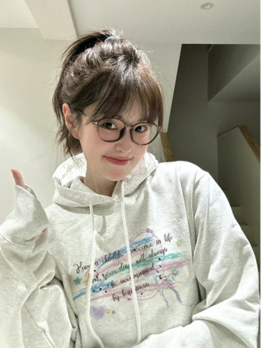 Anti-pilling imitation cotton Chinese cotton silver fox velvet 400g milk silk 310G quality double layer hooded sweatshirt for men and women in autumn