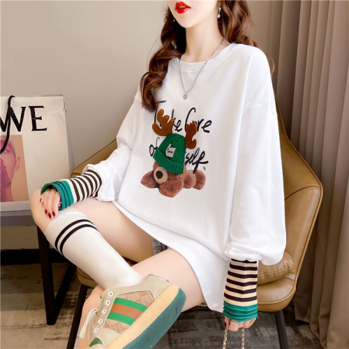 1*1 German velvet fat mm plus size women's autumn and winter long-sleeved T-shirt plus velvet bottoming shirt top 200 pounds