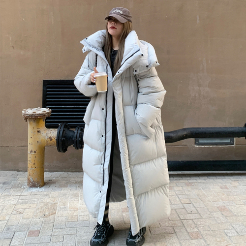 Oversize large quilt style new Korean style long down jacket for women with a high-end feel, super good-looking design and loose fit