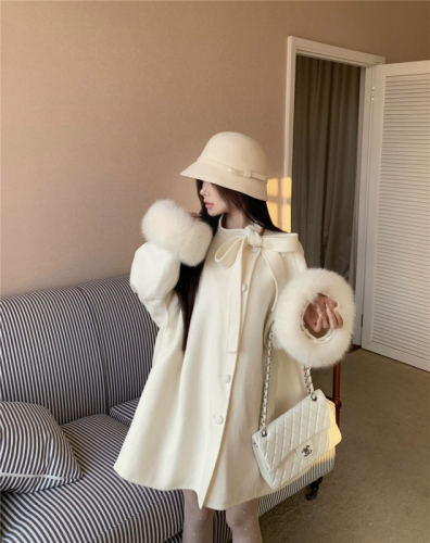 Double-sided woolen coat for women, mid-length and temperament, this year's popular woolen coat for small people