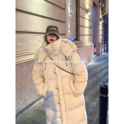 Oversize large quilt style new Korean style long down jacket for women with a high-end feel, super good-looking design and loose fit