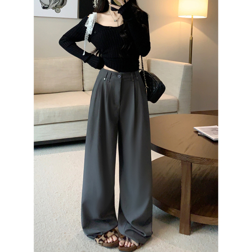 Real shot!  2024 Autumn New Design Personalized Drape Casual Pants Slim Suit Pants Women