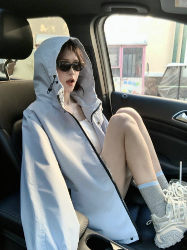 American casual outdoor sports hooded jacket for women, versatile loose long-sleeved jacket top