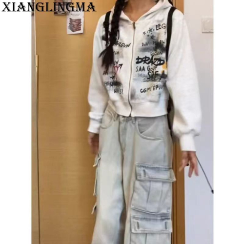 Chinese cotton composite milk silk + silver fox velvet back collar original quality plus velvet short printed hooded sweatshirt