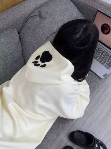 Pure cotton Chinese cotton compound milk silk + silver fox velvet + back collar autumn and winter velvet hooded sweatshirt for women