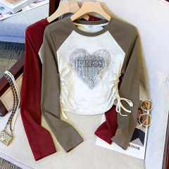 Dopamine wear long-sleeved T-shirt women's autumn new slim niche design bottoming shirt with top