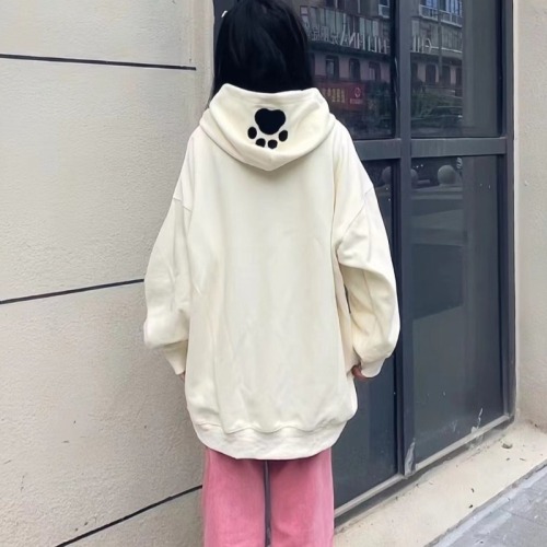 Pure cotton Chinese cotton compound milk silk + silver fox velvet + back collar autumn and winter velvet hooded sweatshirt for women