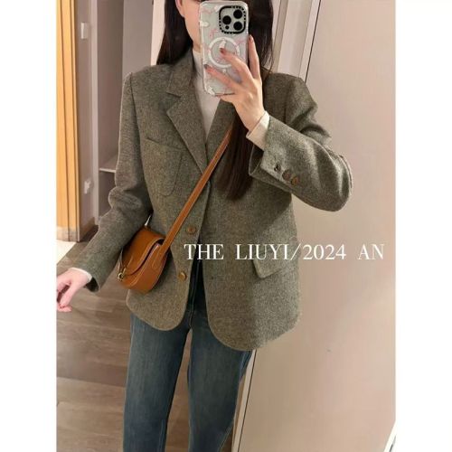 LIUYI Deluna~Autumn and winter wool blend blazer long sleeves