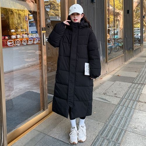 Real shot of down-padded jacket for women, mid-length knee-length cotton coat, winter Korean version, new thickened cotton-padded jacket, couple coat