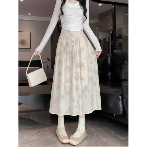 New Chinese style light national style skirt for women summer new pleated pleated skirt high waist large swing umbrella skirt