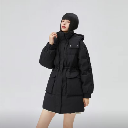 Women's winter mid-length thickened warm cotton coats for small people 2024 new winter style