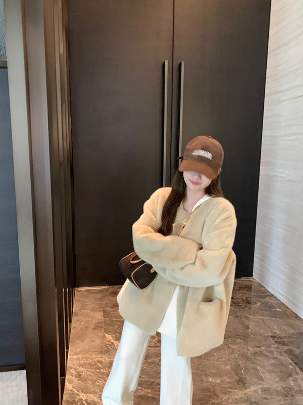 Lazy style sweater suit for women in autumn and winter loose hooded sweater high waist drape straight trousers two piece set