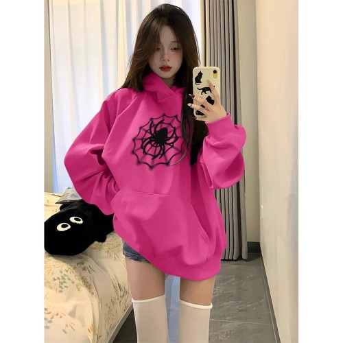 CVC cotton pasta wool Chinese cotton composite/milk silk 300g silver fox velvet 400g front printed hooded sweatshirt for women