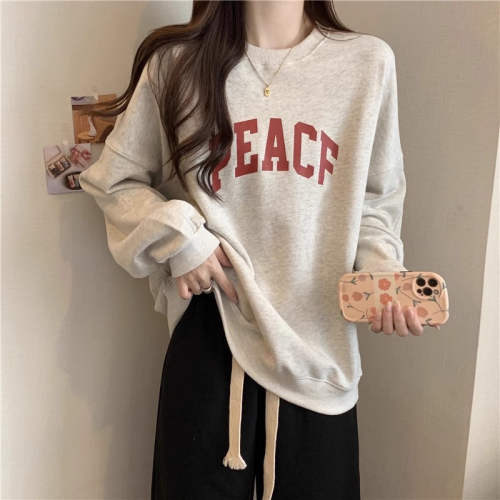 Imitation cotton Chinese cotton composite milk silk 320g silver fox velvet 420g round neck hooded double hood loose sweatshirt