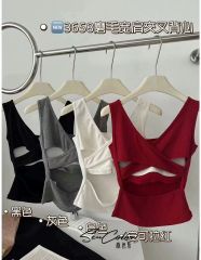 露背性感吊帶背心女磨毛固定杯秋季內搭美背打底外穿上衣潮