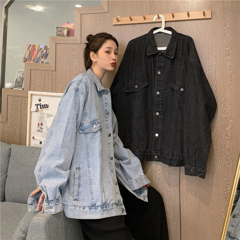 Denim jacket women's loose Korean version versatile new style Internet celebrity salt top ins trend