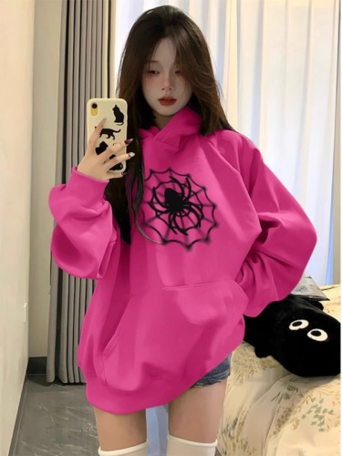 CVC cotton pasta wool Chinese cotton composite/milk silk 300g silver fox velvet 400g front printed hooded sweatshirt for women