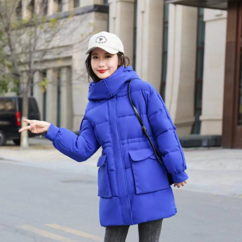 Women's winter mid-length thickened warm cotton coats for small people 2024 new winter style