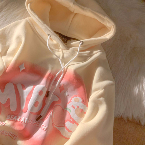 Official photo fleece 250g / David's hooded autumn and winter sweatshirt for women plus fleece