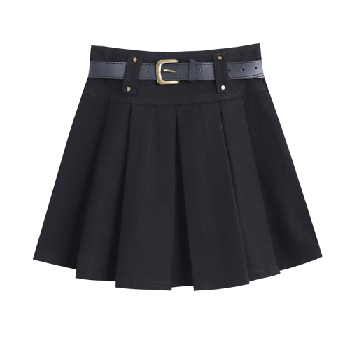 Designed high-waist hottie style skirt for women in spring and autumn, slimming A-line hip-covering pleated skirt, anti-exposure, hip-covering short skirt