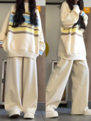 Sports pants women's autumn and winter small casual wide leg pants