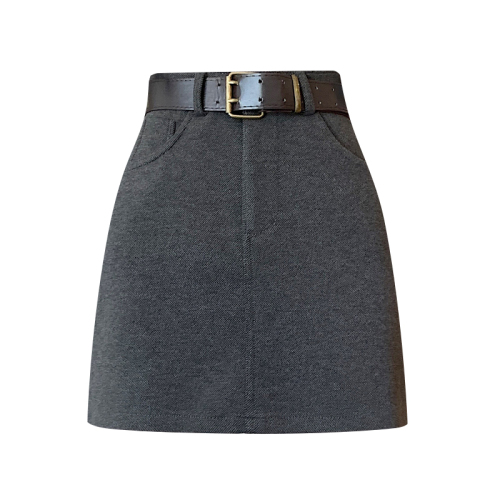 Autumn and winter new internet celebrity versatile high-end woolen skirt hip-covering skirt A-line