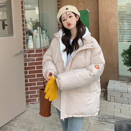 Actual shot Korean down jacket for women  new style short loose loose INS Internet celebrity thickened bread coat cotton jacket trendy women