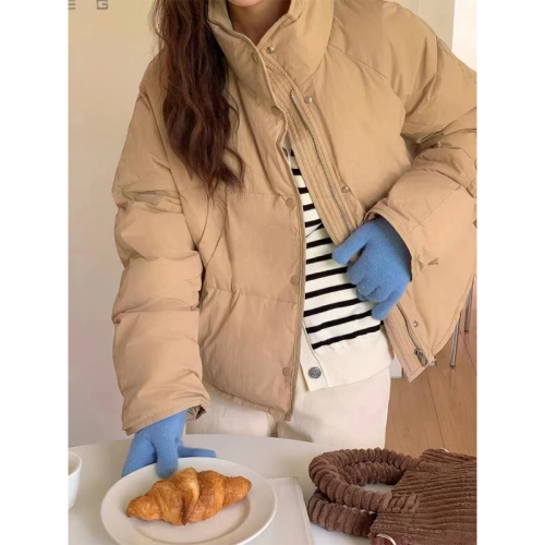 Real shot of women's cotton-padded jacket, Korean style short bread coat, small person, large size, Hong Kong style loose down jacket, student fat MM