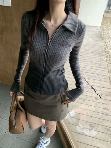 Real shot ~ Western-style autumn and winter woolen long-sleeved tops for women, original spray-painted trendy hot girl tops